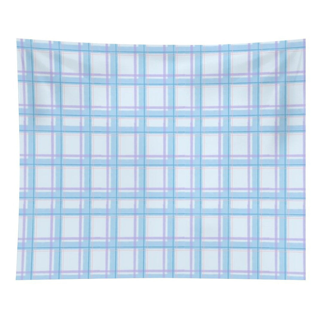 Light Blue And Purple Plaid Pattern Tapestry