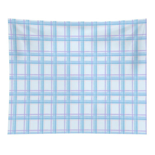 Light Blue And Purple Plaid Pattern Tapestry