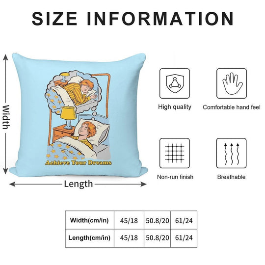 Achieve Your Dreams Soft Hidden Zipper Throw Pillow