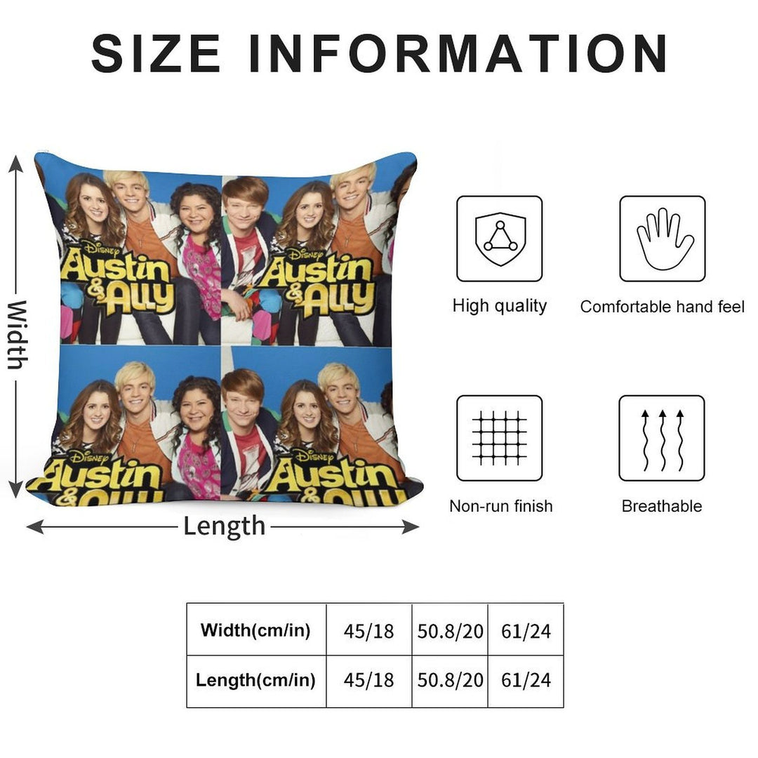 Austin & Ally Merch Soft Shrink-Resistant Throw Pillow