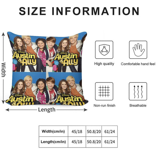 Austin & Ally Merch Soft Shrink-Resistant Throw Pillow