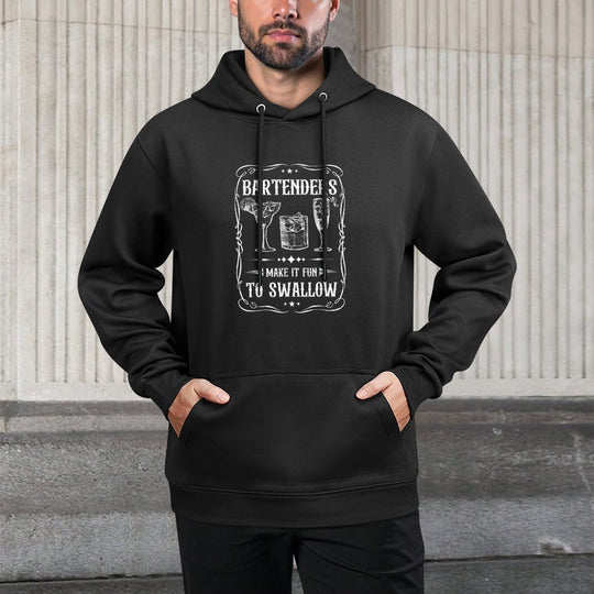 Funny Bartenders Make It Fun To Swallow Bartending Humor Breathable Fabric Hoodie