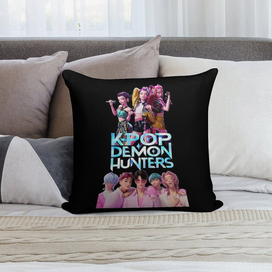 K-Pops Demons Hunterss Anime Soft Fade-Resistant Throw Pillow