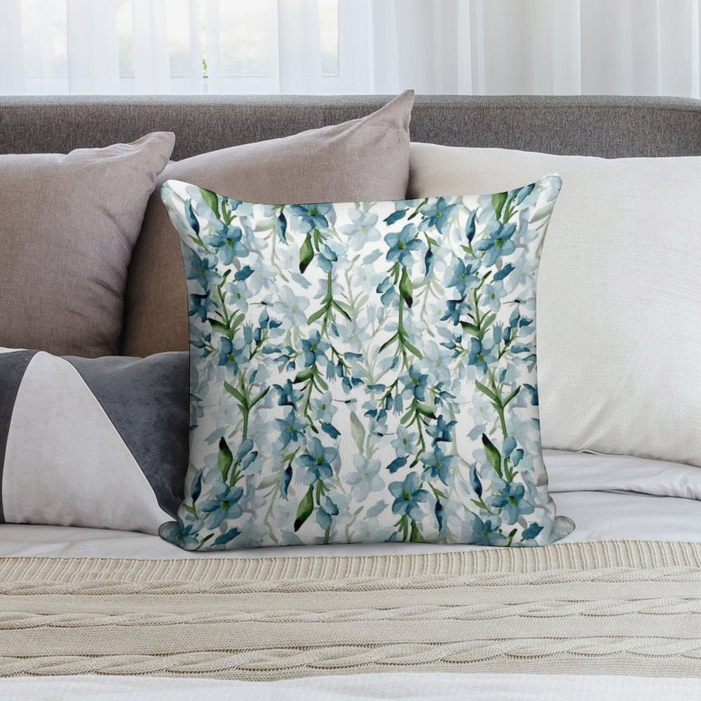 Blue Branches Soft High-Density Material Throw Pillow
