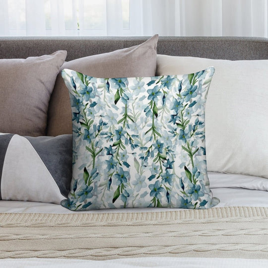 Blue Branches Soft High-Density Material Throw Pillow