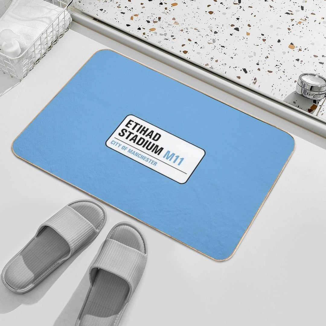 Man City - Etihad Stadium Street Sign  High-Traffic Bath Mat