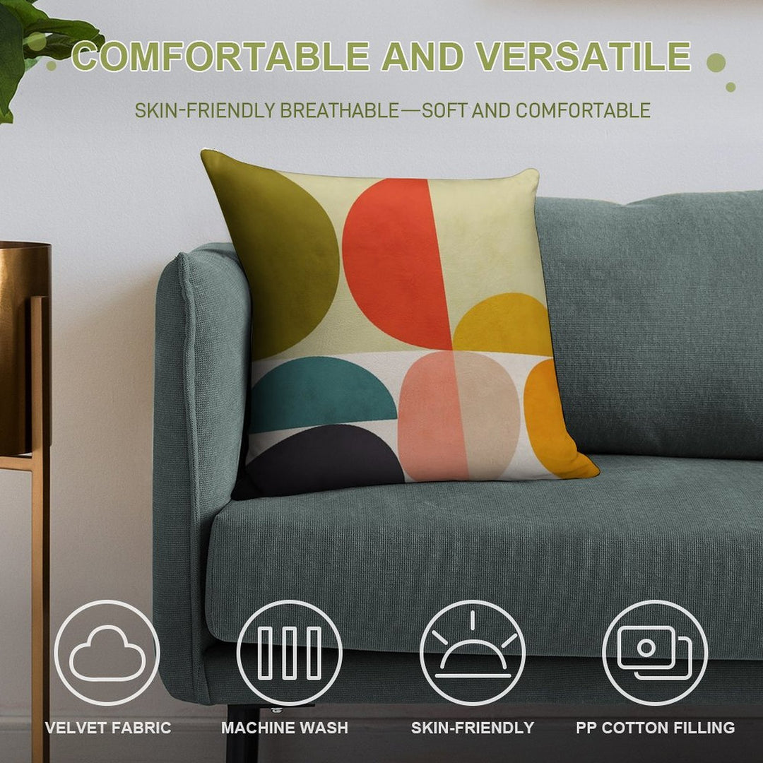 Mid Century 3 Soft High-Density Material Throw Pillow