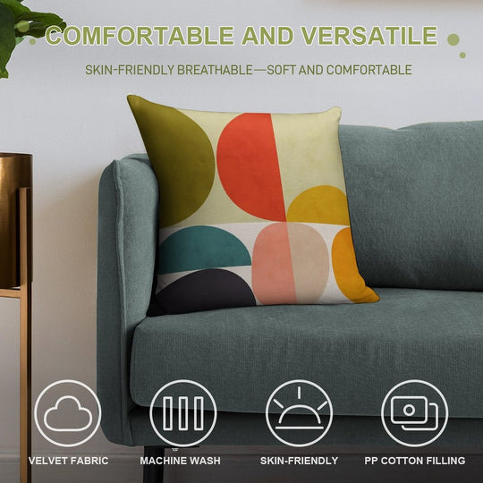 Mid Century 3 Soft High-Density Material Throw Pillow