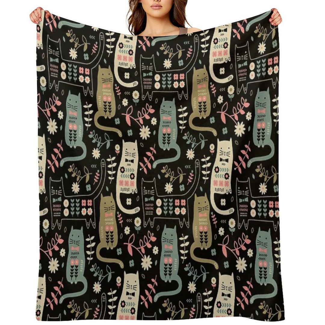 Cat Folk Compact Throw Blanket