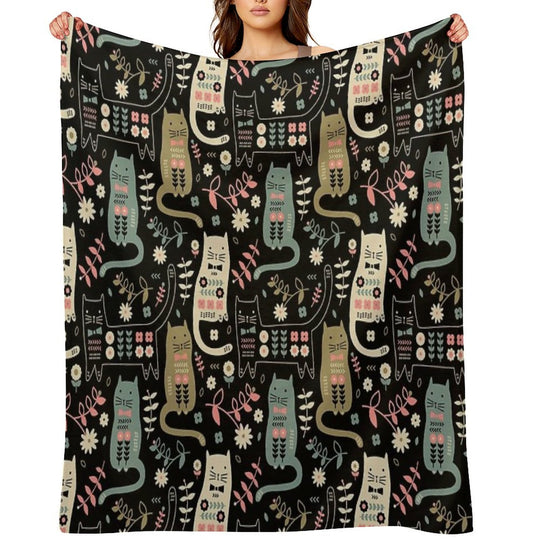 Cat Folk Compact Throw Blanket