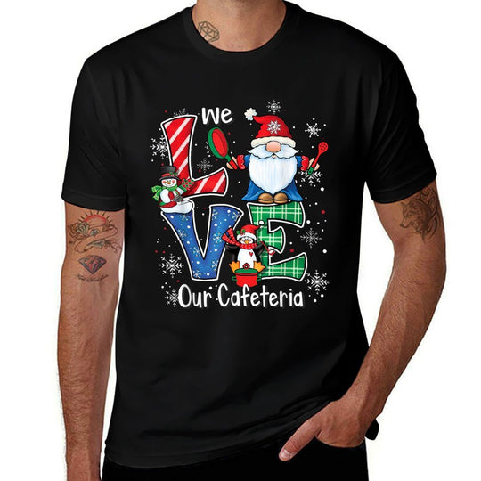 Love Our Cafeteria Funny Lunch Lady Christmas Gnomes  Moisture-wicking T-Shirt