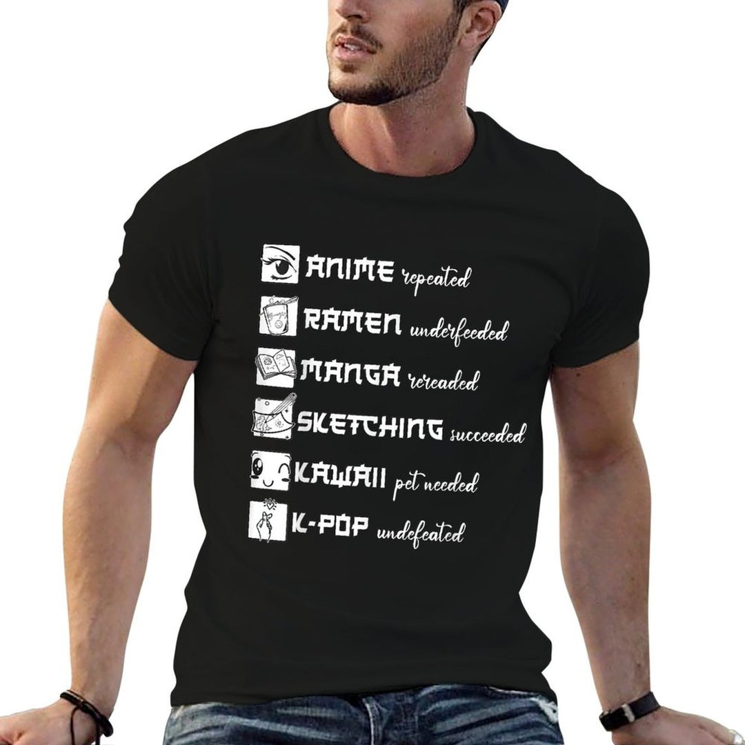 Anime, Ramen, Manga, Sketching, Kawaii, KPop - Otaku Life  Ribbed Collar T-Shirt