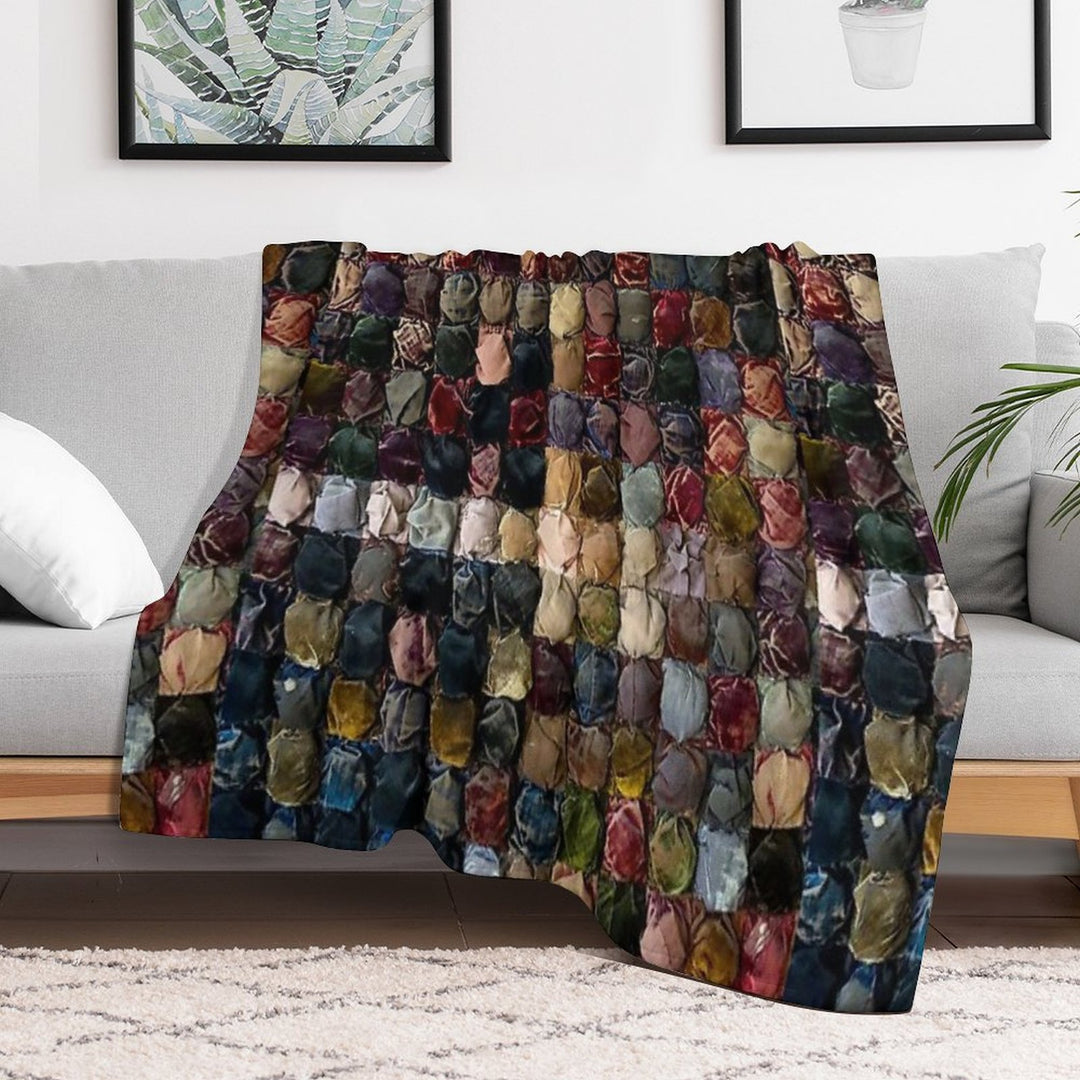 Great Grandmother's Velvet Quilt Multi-functional Throw Blanket