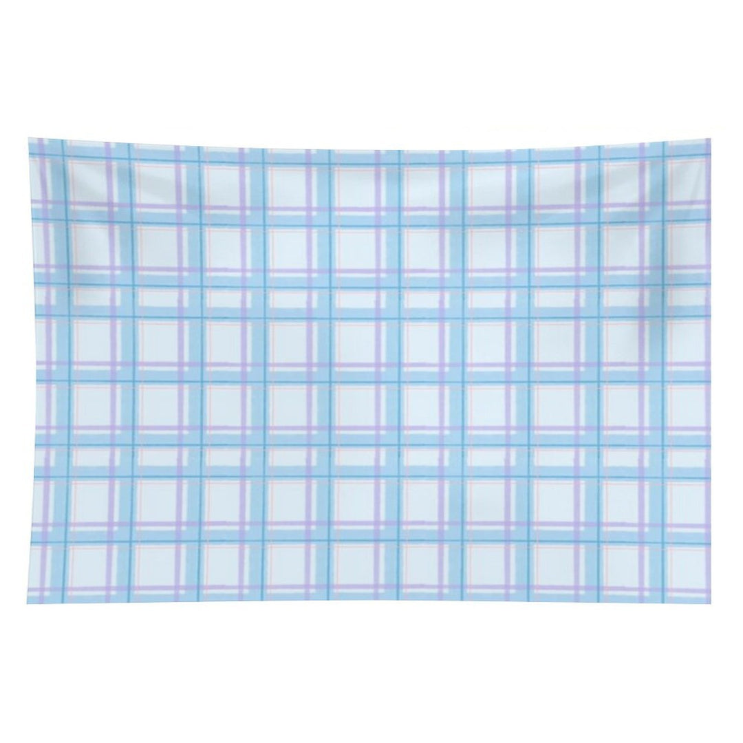 Light Blue And Purple Plaid Pattern Tapestry
