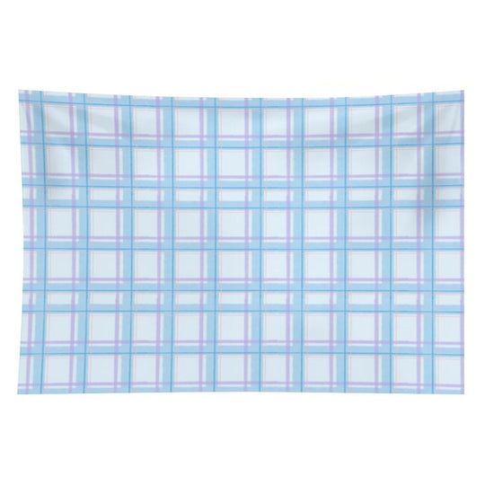 Light Blue And Purple Plaid Pattern Tapestry