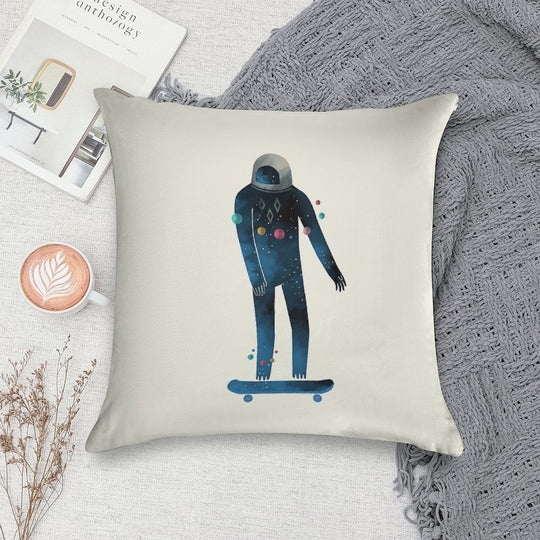 SkateSpace Soft Hidden Zipper Throw Pillow