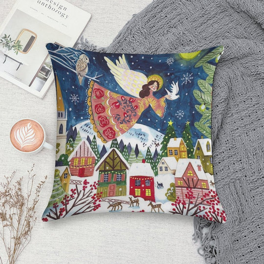 Christmas Angel of Peace Soft Easy Maintenance Throw Pillow