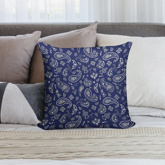 Blue Bandana Soft Warmth Comfort Throw Pillow
