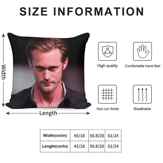 Alexander Skarsgard 2 Soft Fade-Resistant Throw Pillow