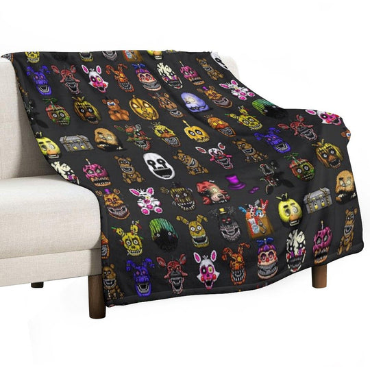 Five Nights at Freddy's - Pixel Art - Multiple Characters New Set Versatility Throw Blanket