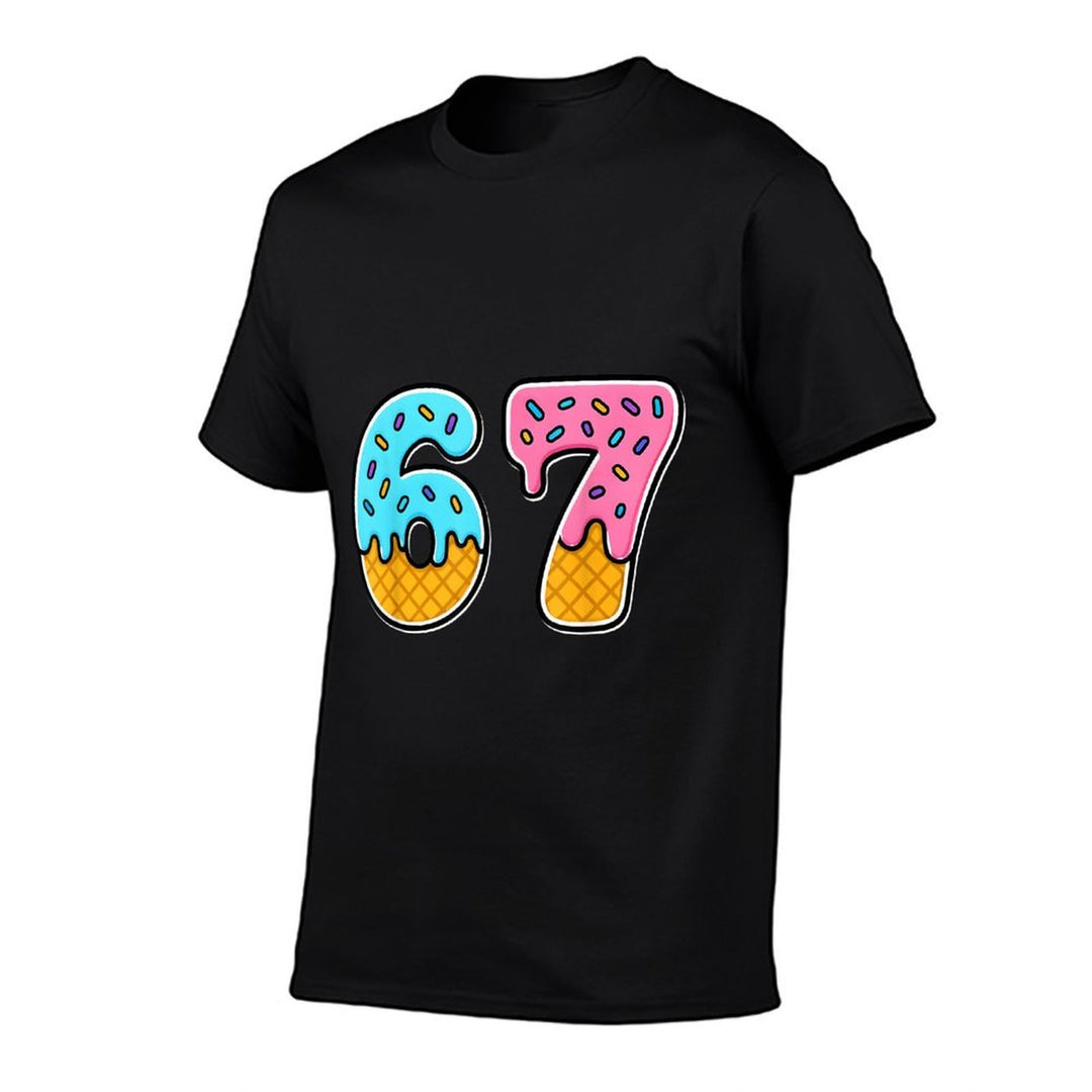 67 Ice Cream Drip Meme Funny Trendy Meme for Men Women Comfortable T-Shirt