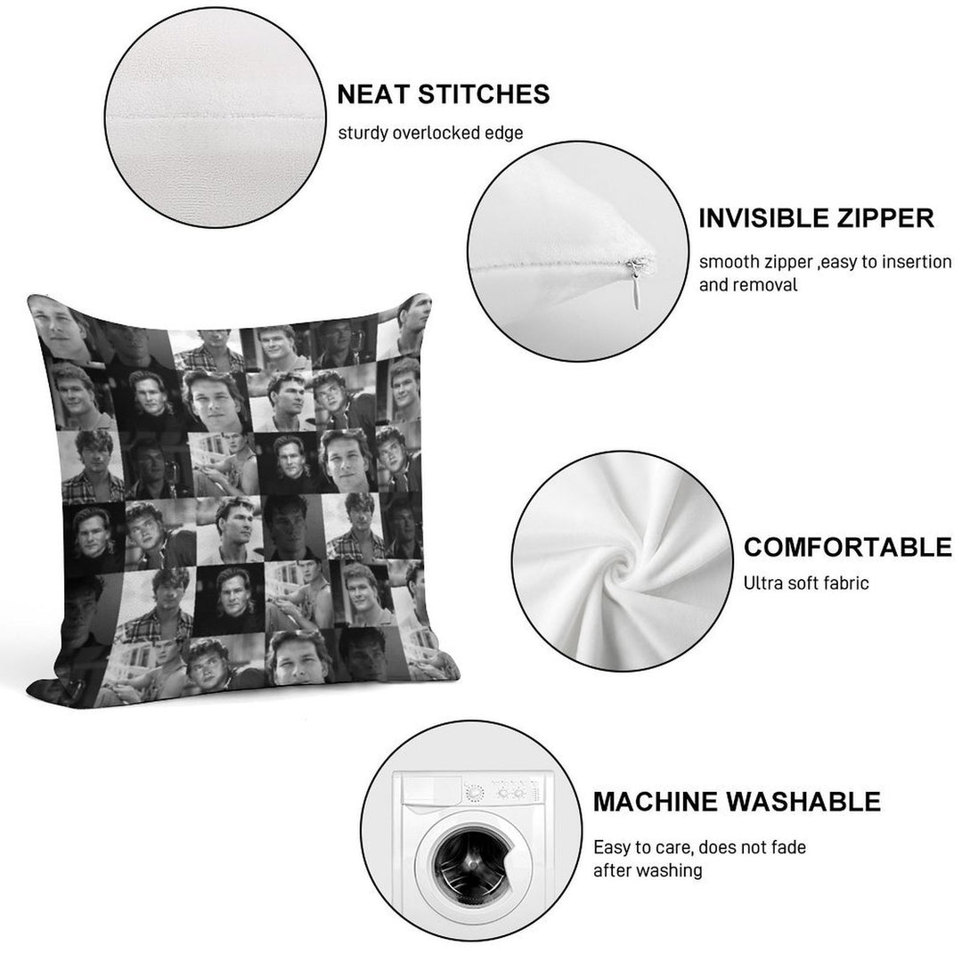 Patrick Swayze Sticker Soft Ultra-Soft Texture Throw Pillow