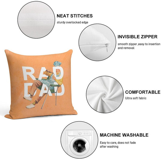 Rad Dad Soft Reinforced Edging Throw Pillow