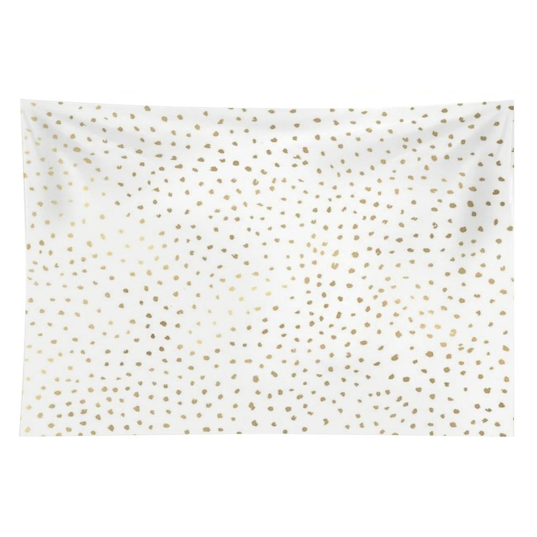Dotted Gold And White Tapestry