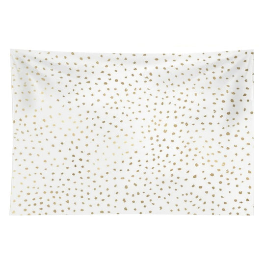 Dotted Gold And White Tapestry