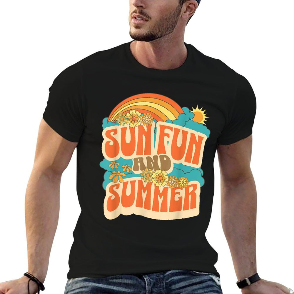 Sun Fun And Summer First Day Of Summer Vintage Vibes  Trendy Pattern T-Shirt