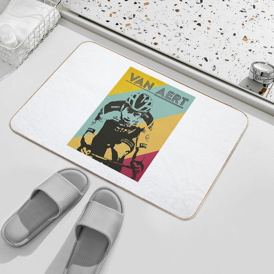 Wout Van Aert Retro  Stain-Proof Bath Mat