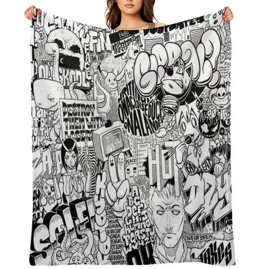 DzyMess No.9 Death & Taxes Sustainable Throw Blanket