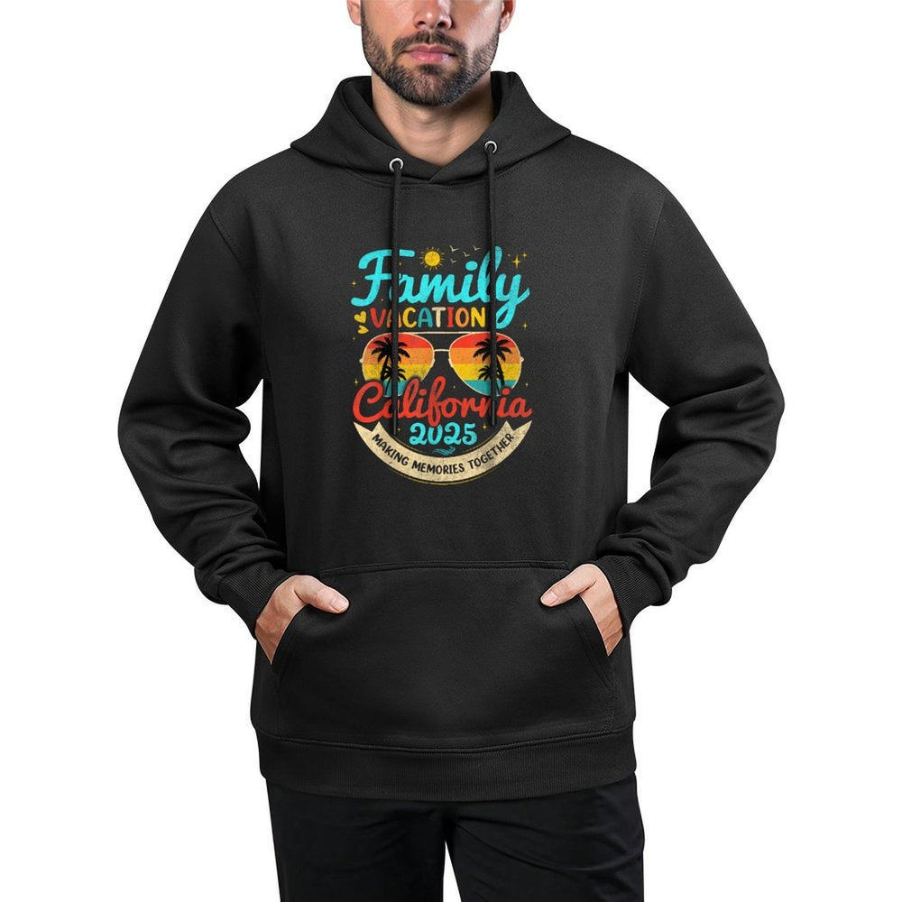 Vintage Family Vacation California 2025 California Group Adjustable Hood Hoodie