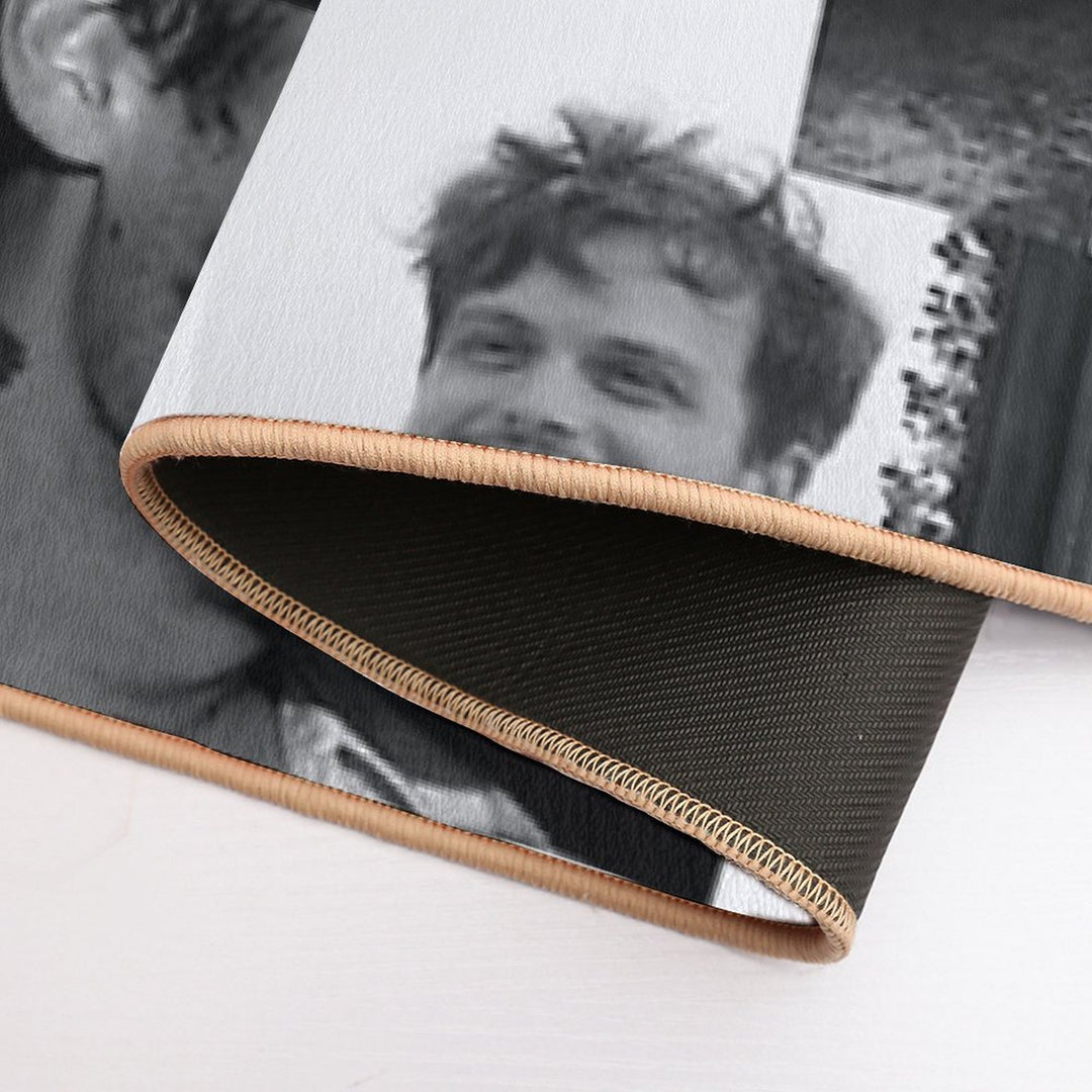 Matthew Gray Gubler Collage B&w  Long-Lasting Bath Mat