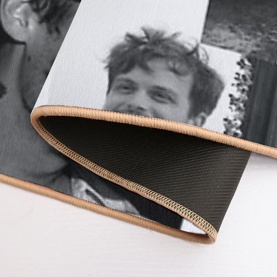 Matthew Gray Gubler Collage B&w  Long-Lasting Bath Mat