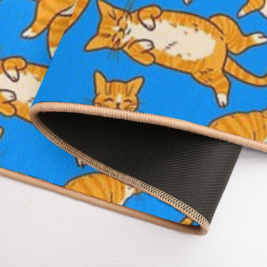 Ginger Tabby Love  Fade-Resistant Bath Mat