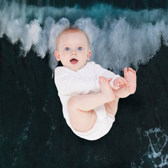 Wave in Motion - Ocean Photography Premium Throw Blanket
