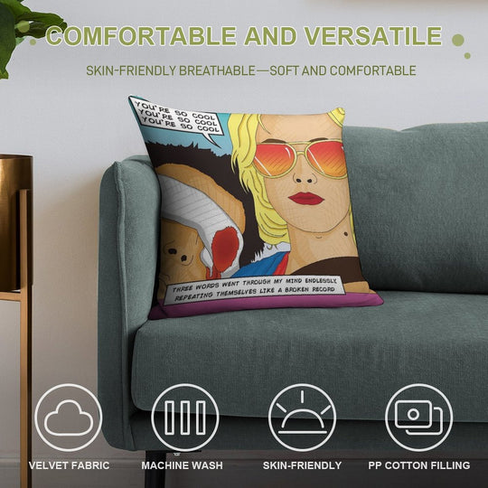 True Romance Comic Book Style Soft Fade-Resistant Throw Pillow