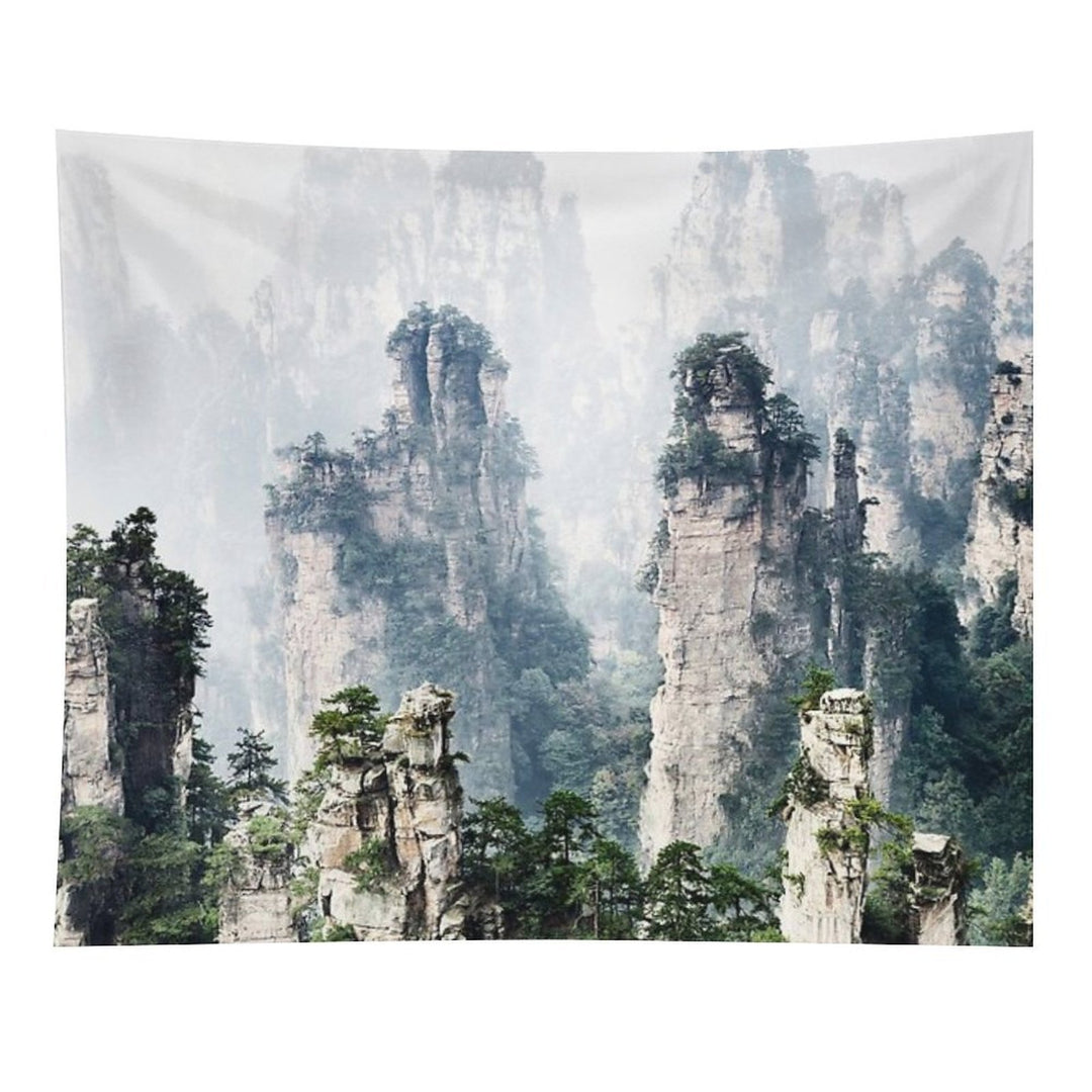 Floating Mountains Zhangjiajie National Forest Park Art Photo Print Tapestry