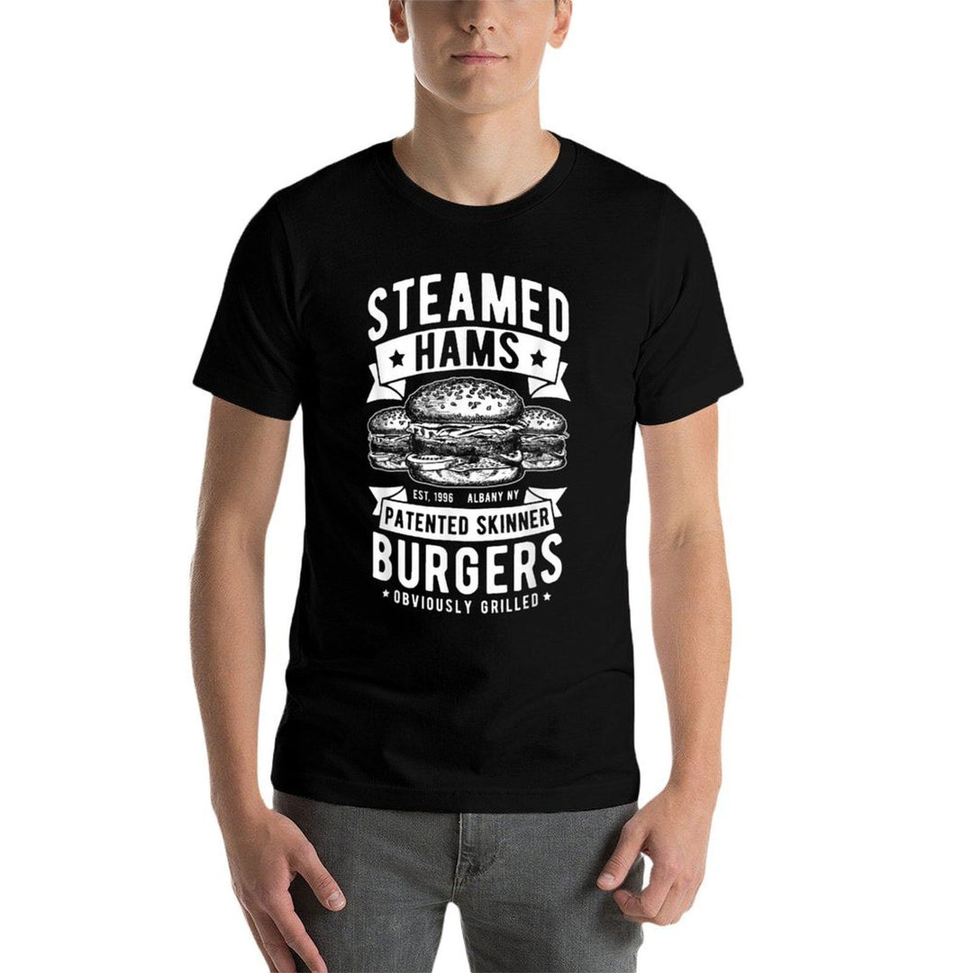 Awesome Steamed Hams Skinner Burger Themed Funny Meme  Rolled Sleeves T-Shirt