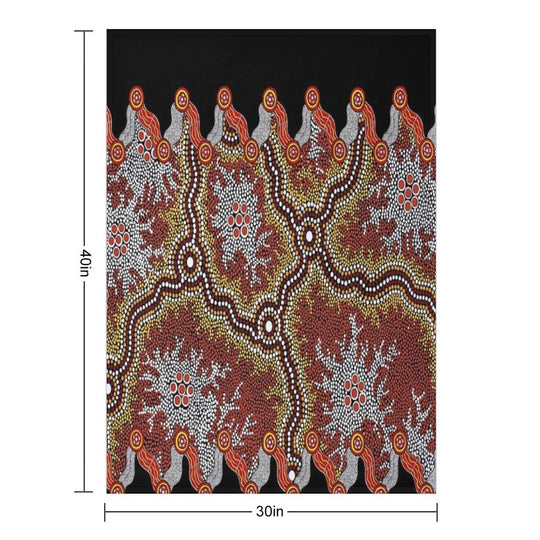 Aboriginal Art Authentic – Travels Versatility Throw Blanket