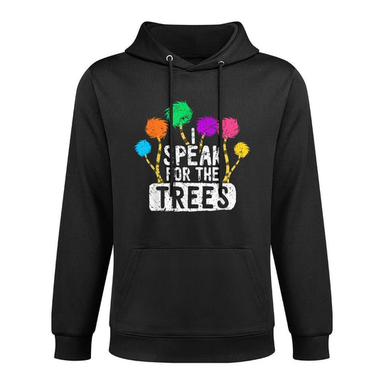 I Speak For Trees Earth Day Save Earth Awareness Hippie Kangaroo Pocket Hoodie