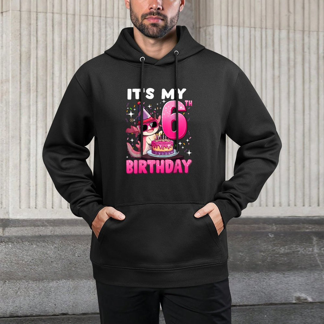 It's My 6th Birthday Axolotl Lover 6 Year Old Birthday Kid Cotton-Polyester Blend Hoodie