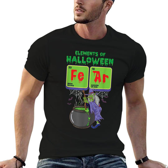 Periodic Table Science Funny Elements Of Halloween Witch  Oversized Silhouette T-Shirt