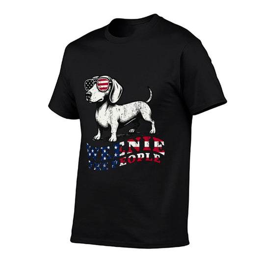 Weenie The People Dachshund 4th of July Patriotic Funny Premium  Vintage-inspired T-Shirt