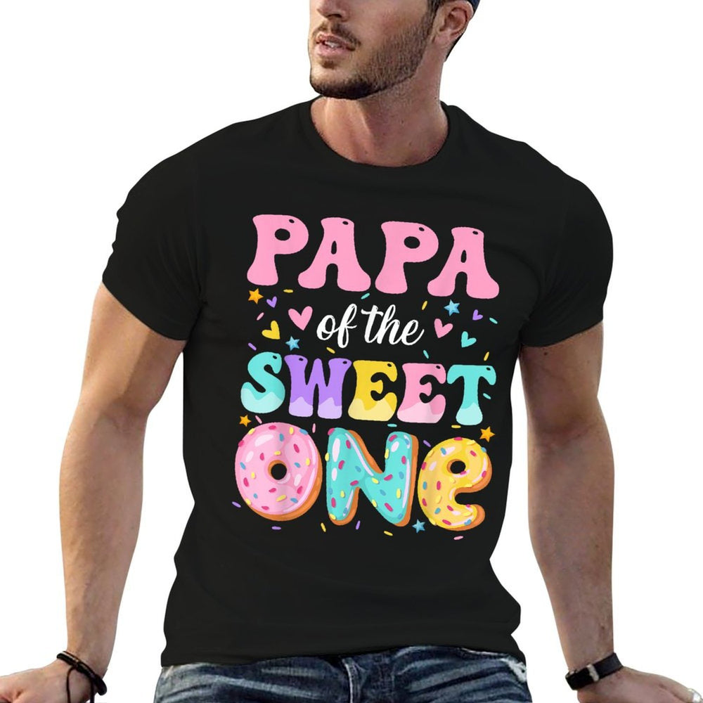 Papa Of The Sweet One 1st Birthday Donut Bday Party  Eco-friendly Material T-Shirt