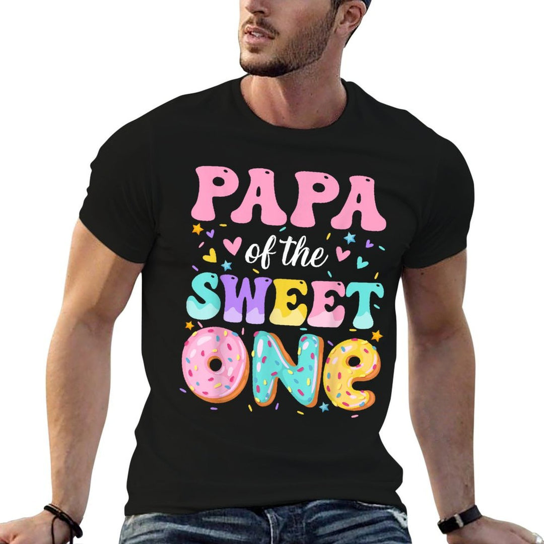 Papa Of The Sweet One 1st Birthday Donut Bday Party  Eco-friendly Material T-Shirt