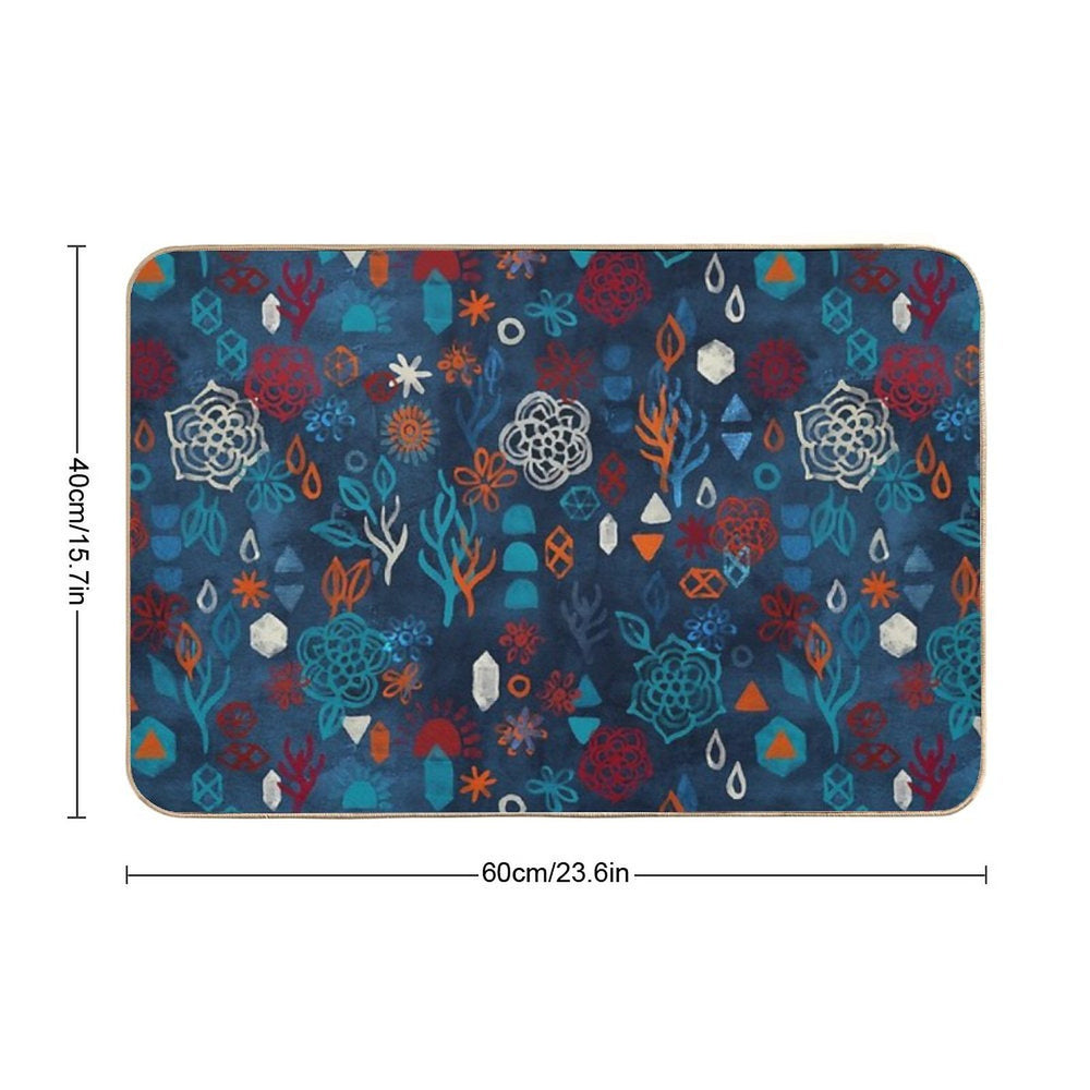 Earth, Water, Fire, Air - A Watercolor Pattern  Odorless Bath Mat