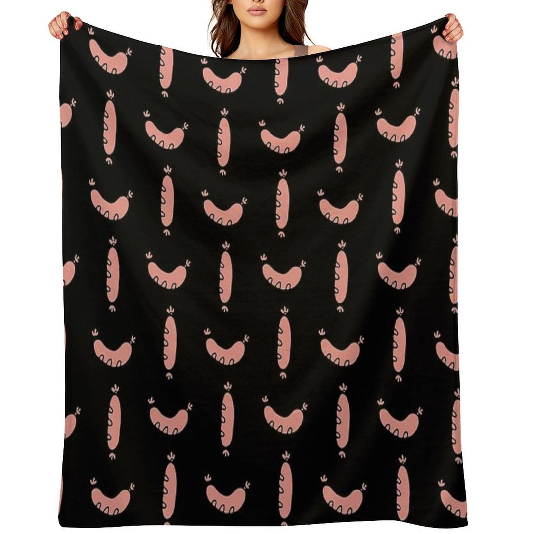 Sausages - The Breakfast of Champions Machine-washable Throw Blanket