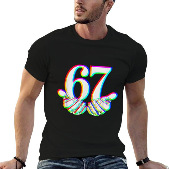 Funny Six Seven Meme Hands Gesture Gen Alpha Slang Art  Summer-ready Fabric T-Shirt